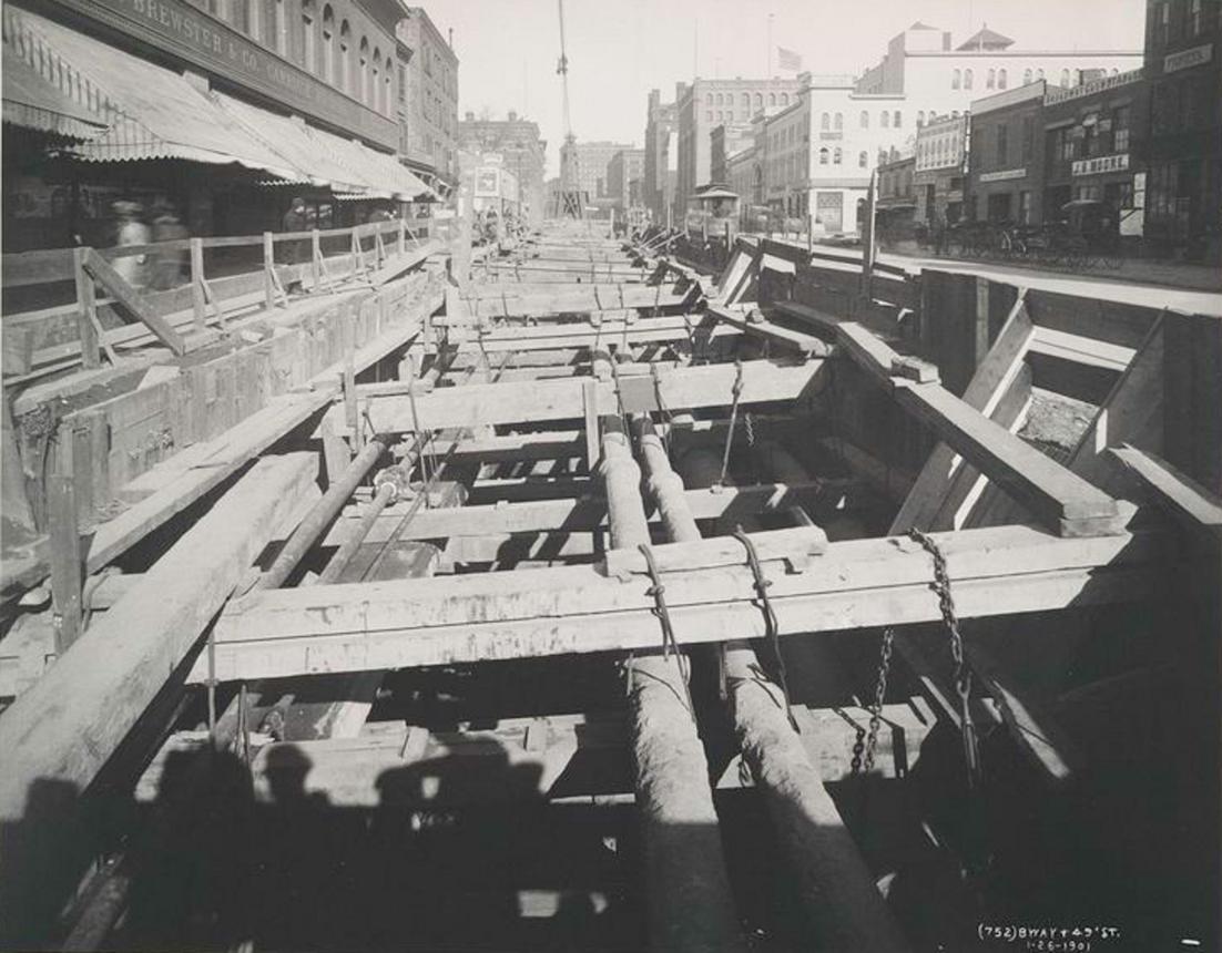 Old New York In Photos #23 - Subway Construction 1901 Broadway